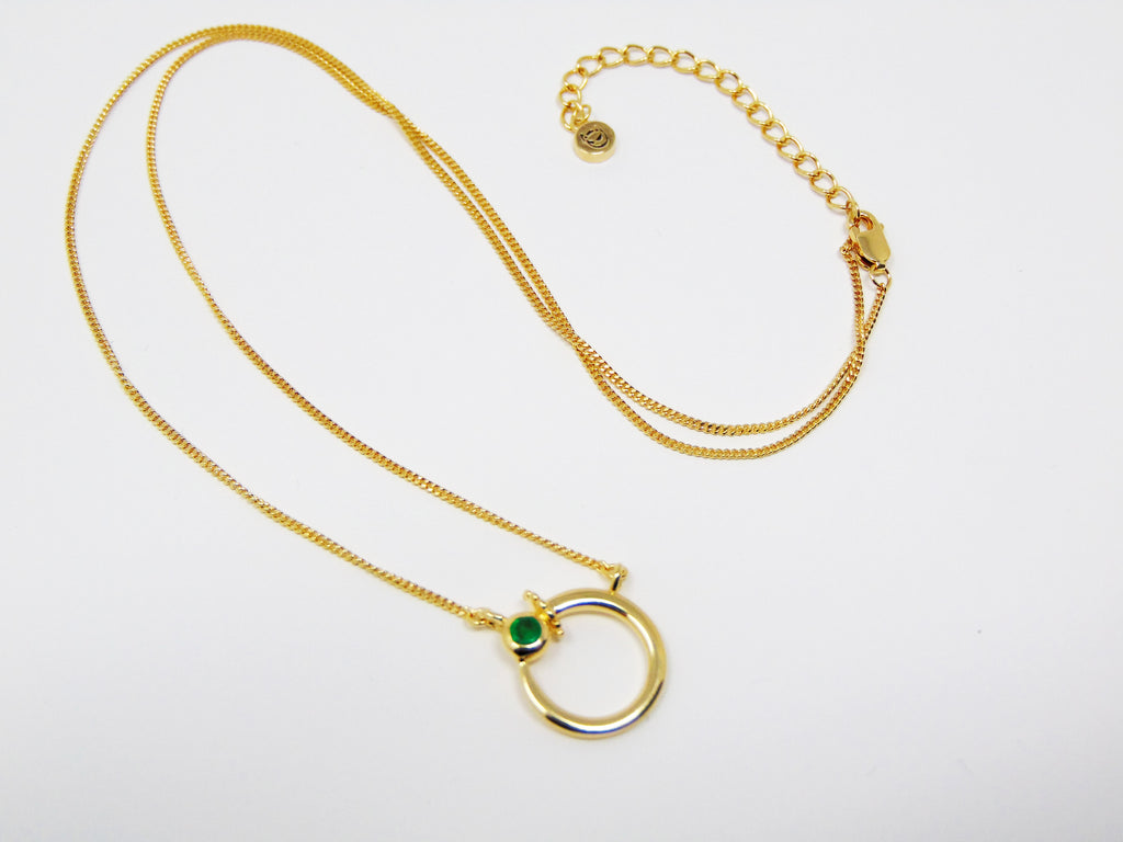 The Emerald Katana Circle Necklace