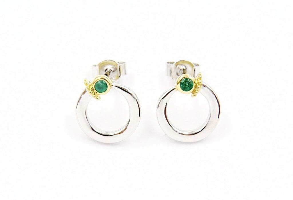 The Emerald Katana Circle Earrings