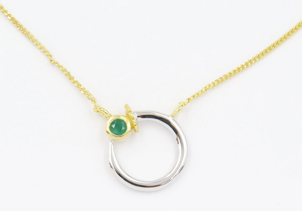 The Emerald Katana Circle Necklace